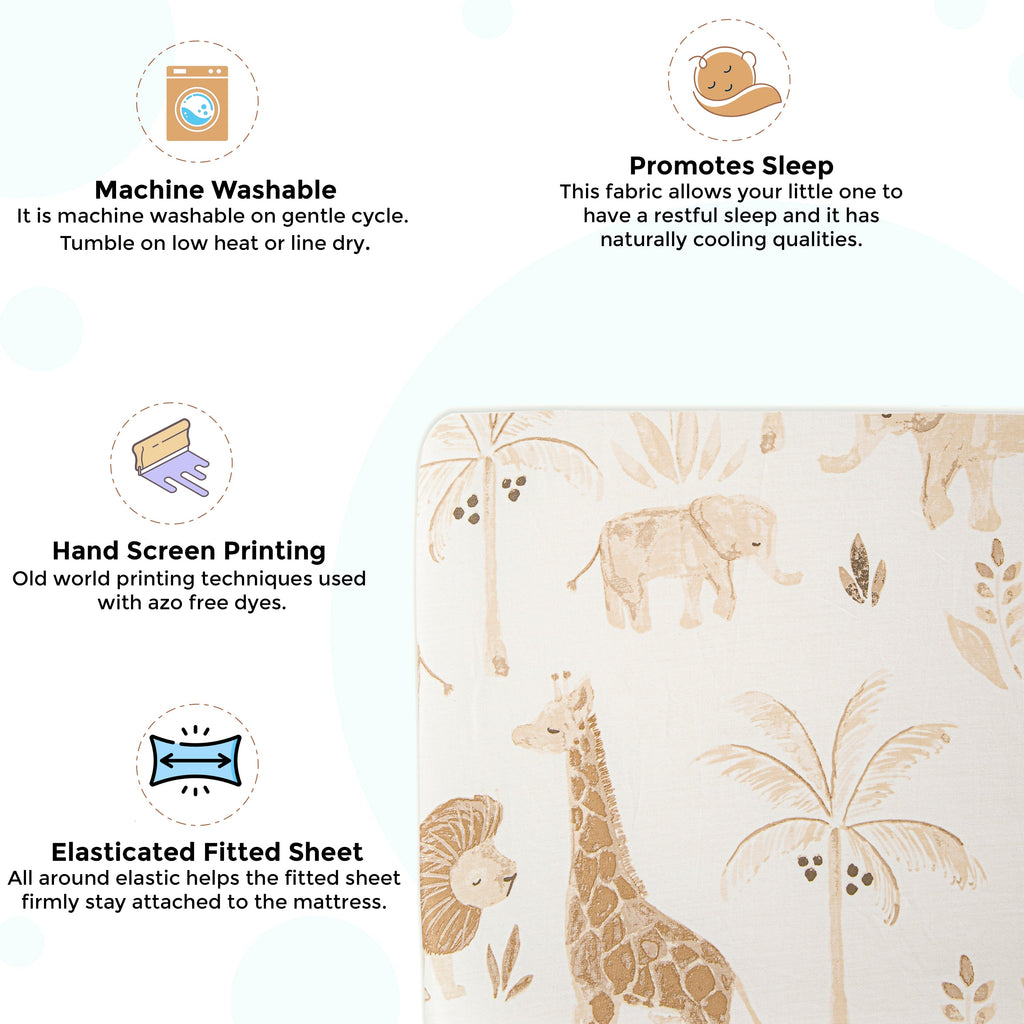 Crane Baby Crib Sheet - Kendi Animal