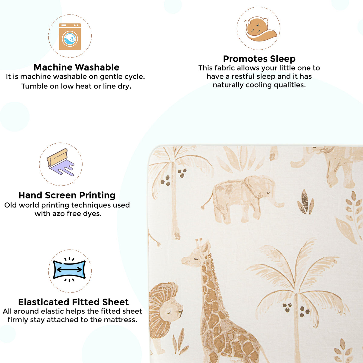 Crane Baby Crib Sheet - Kendi Animal
