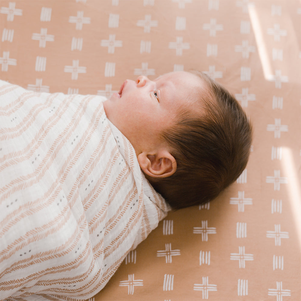 Crane Baby Crib Sheet - Kendi Copper Dash