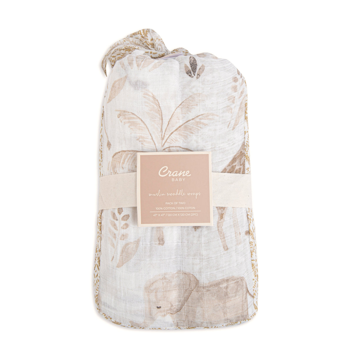 Crane Baby Muslin Swaddle Set of 2 - Kendi Safari & Diamond