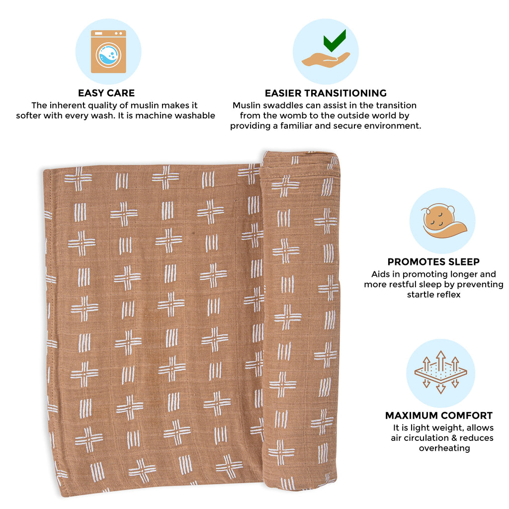 Crane Baby Single Swaddle Wrap - Kendi Copper Dash