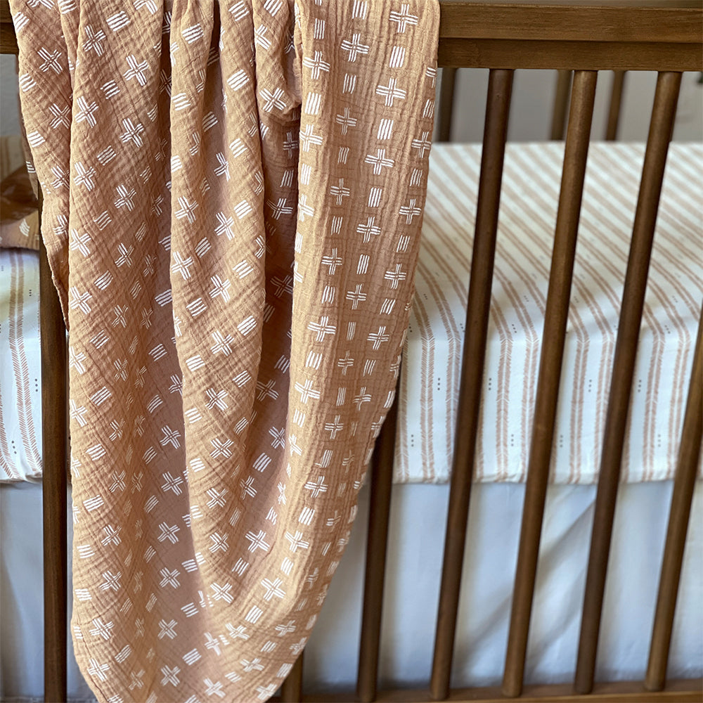 Crane Baby Single Swaddle Wrap - Kendi Copper Dash