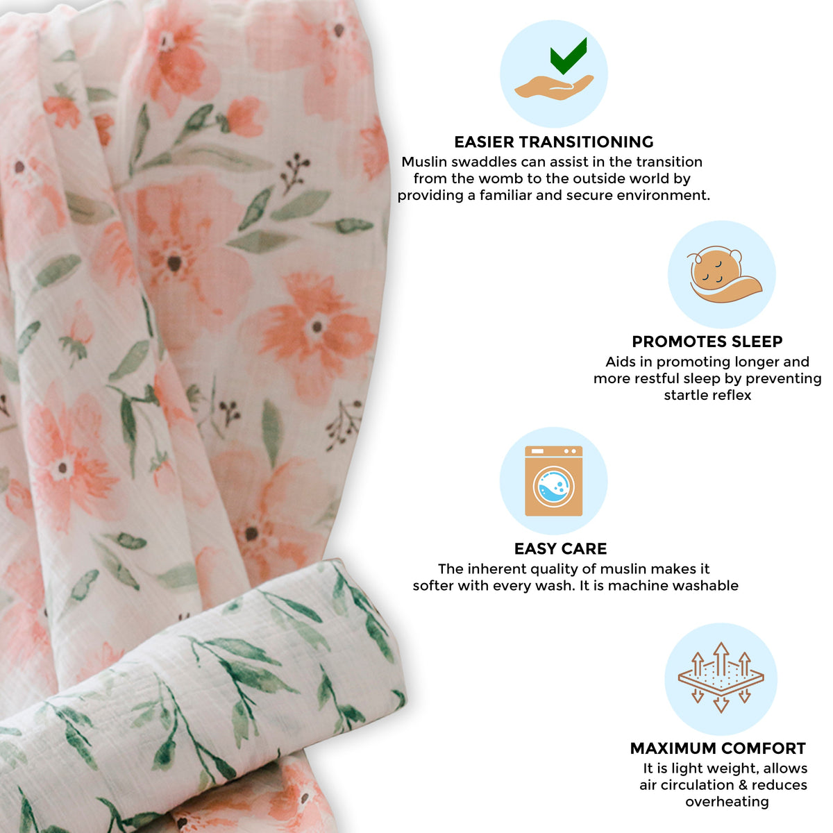 Crane Baby Muslin Swaddle Set of 2 - Parker Floral