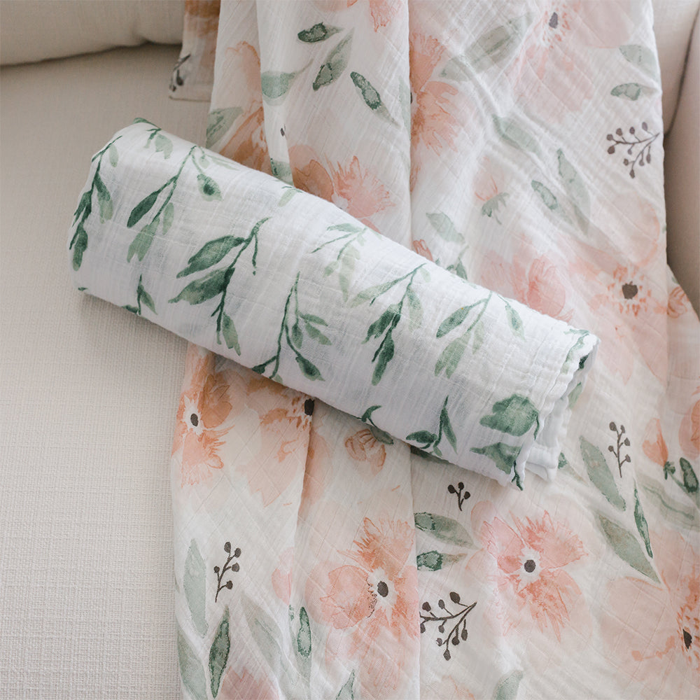 Crane Baby Muslin Swaddle Set of 2 - Parker Floral