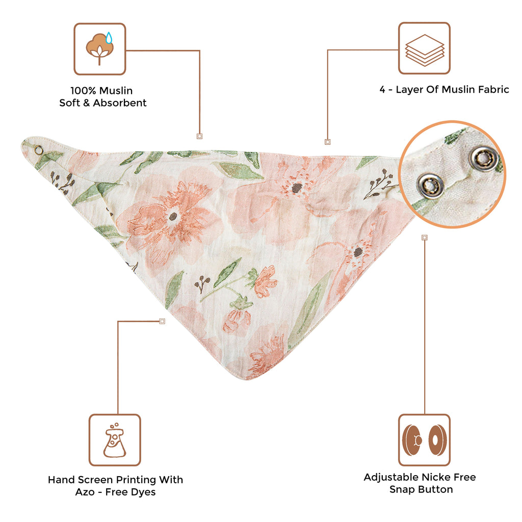 Crane Baby Bandana Bib Set - Parker Floral