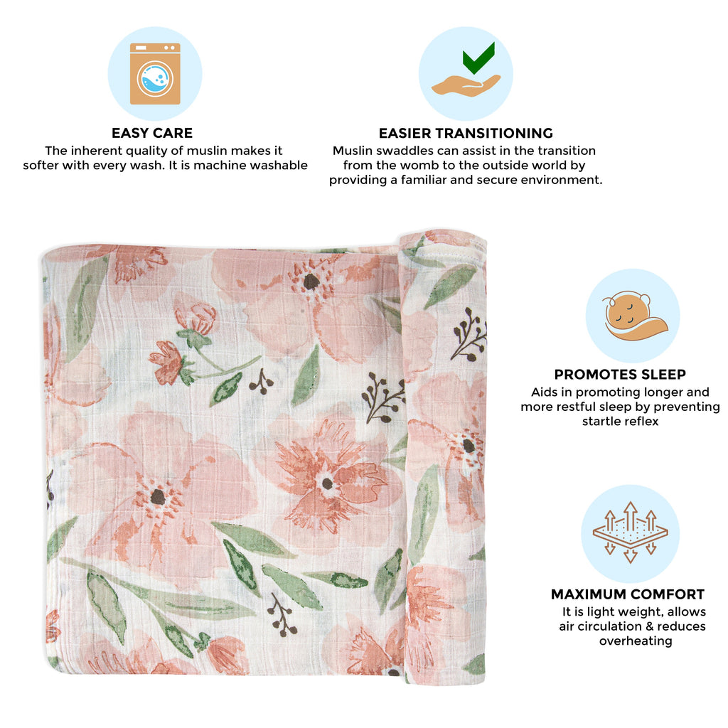 Crane Baby Single Swaddle Wrap - Parker Floral