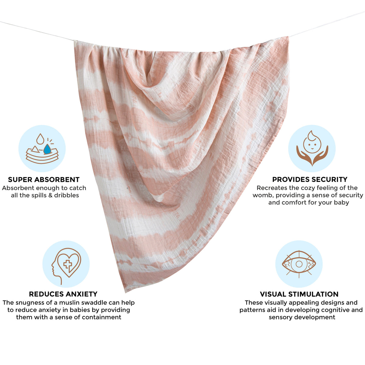 Crane Baby Single Swaddle Wrap - Parker Tie-Dye