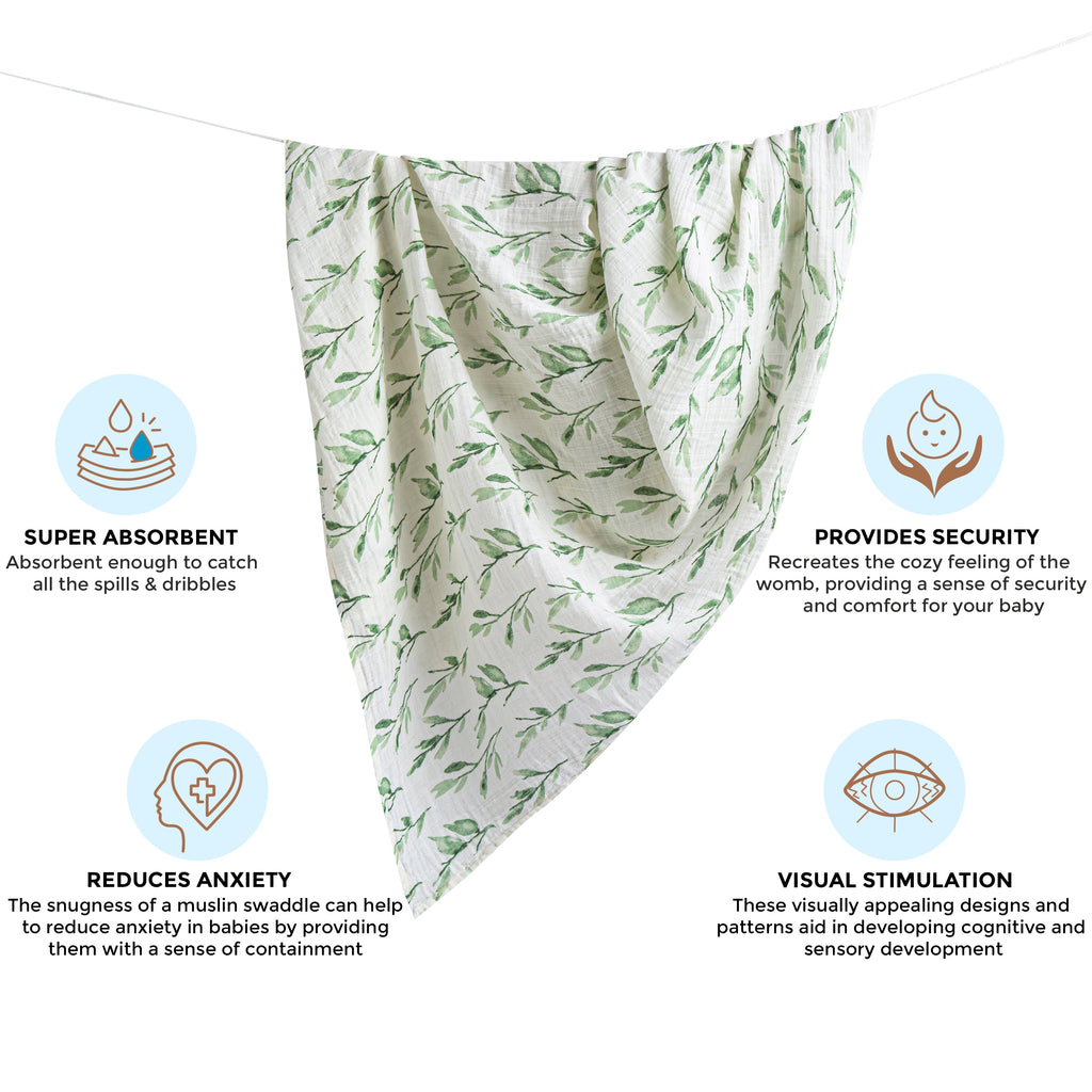 Crane Baby Single Swaddle Wrap - Parker Leaf