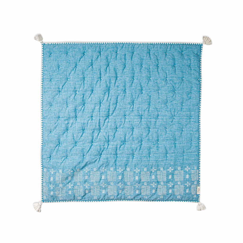 Crane Baby Quilted Blanket - Caspian