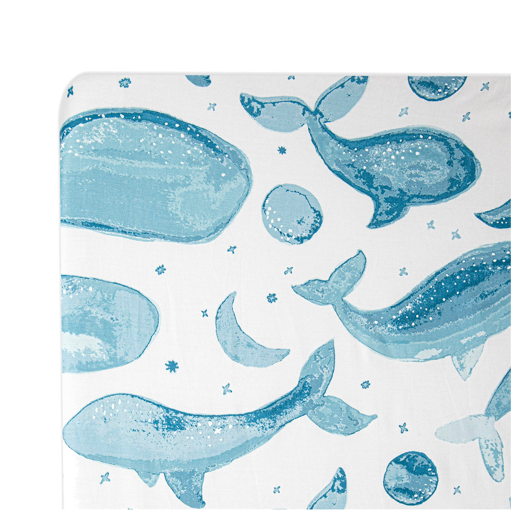 Crane Baby Crib Sheet - Caspian Whale