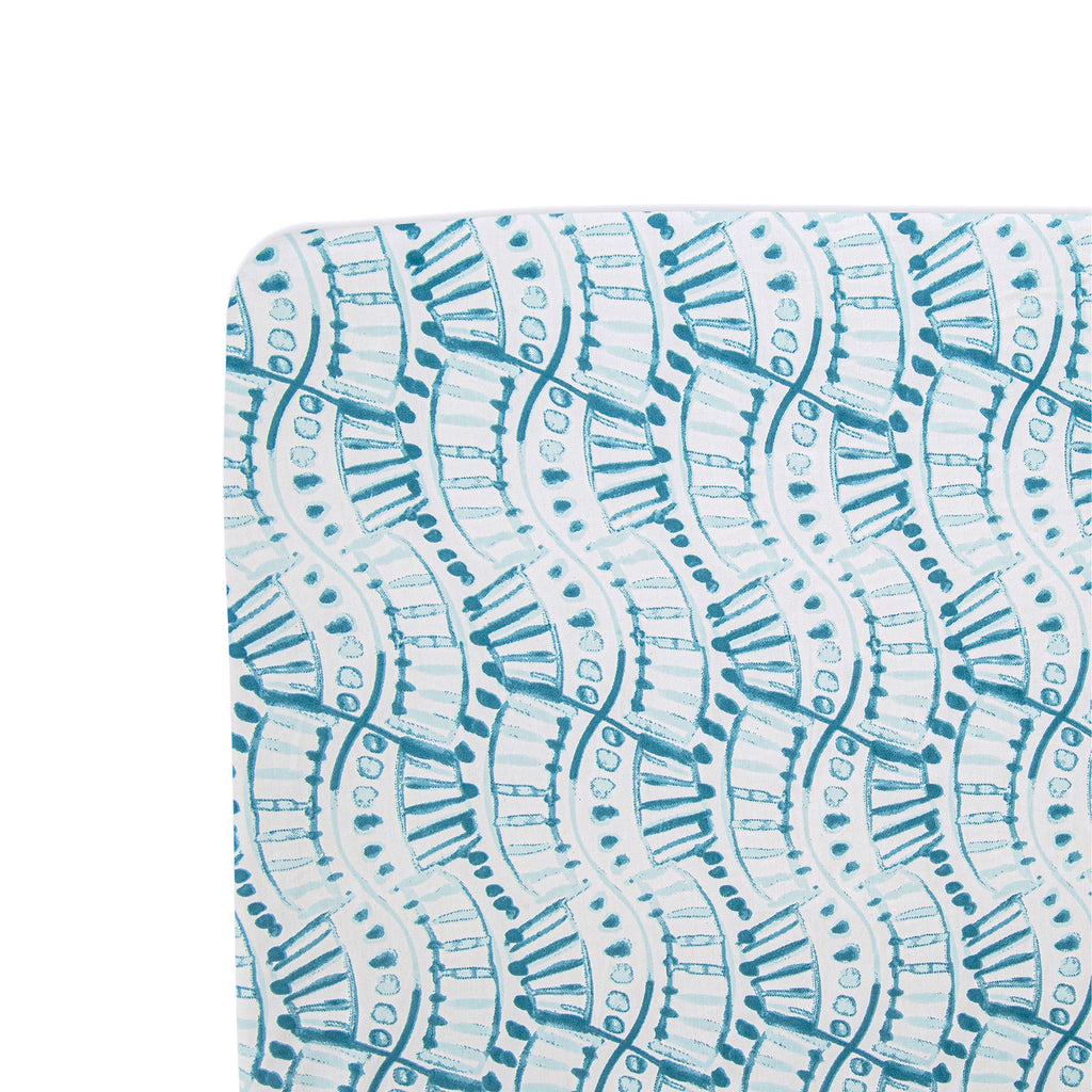 Crane Baby Crib Sheet - Caspian Indigo