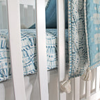 Crane Baby Crib Sheet - Caspian Indigo
