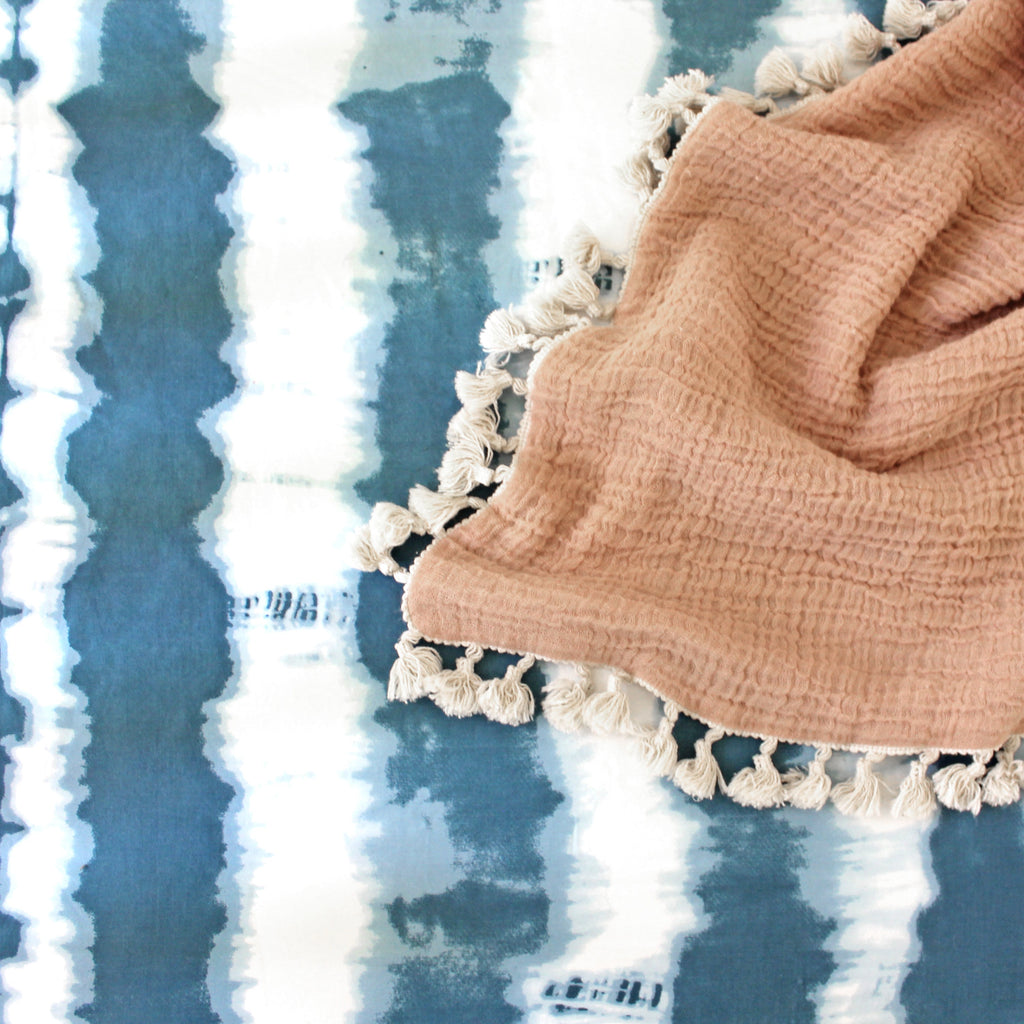 Crane Baby Crib Sheet - Caspian Tie-Dye