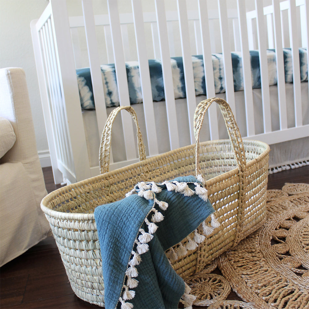 Crane Baby Crib Sheet - Caspian Tie-Dye