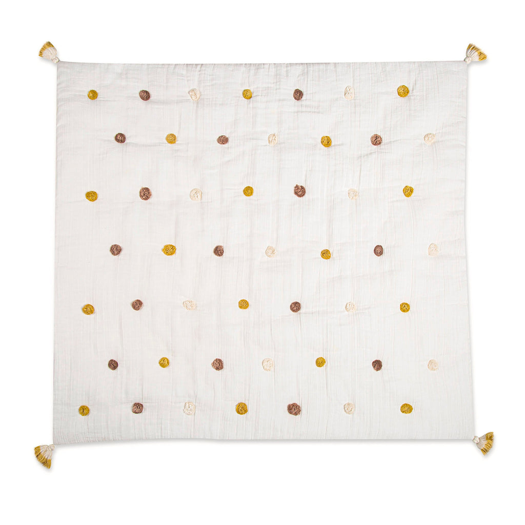 Crane Baby Pom Pom Quilted Blanket - Kendi