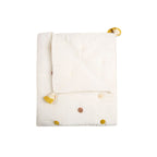 Crane Baby Pom Pom Quilted Blanket - Kendi