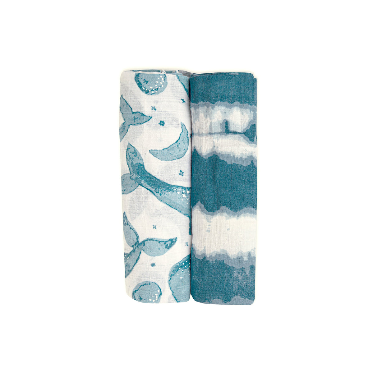Crane Baby Muslin Swaddle Set - Caspian Whale & Tie-Dye