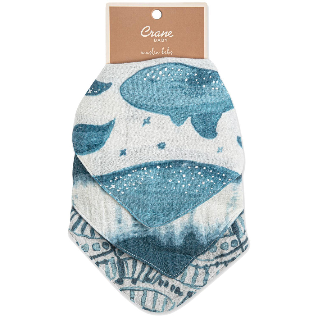 Crane Baby Bandana Bib Set - Caspian Whale