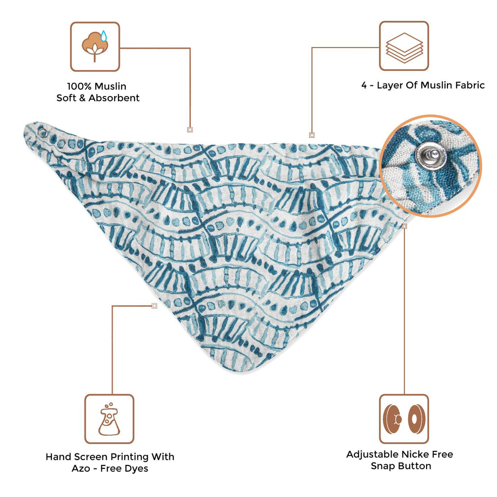 Crane Baby Bandana Bib Set - Caspian Whale