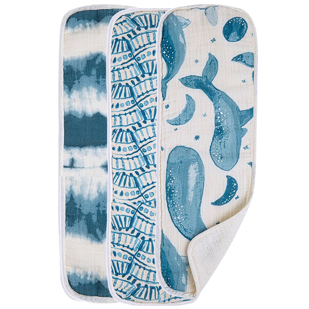 Crane Baby Burp Cloth Set - Caspian Whale