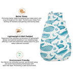 Crane Baby Sleeping Bag - Caspian Whale (Muslin 0-9mo.)