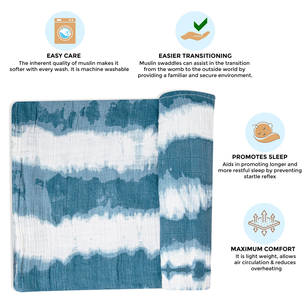 Crane Baby Single Swaddle Wrap - Caspian Tie-Dye