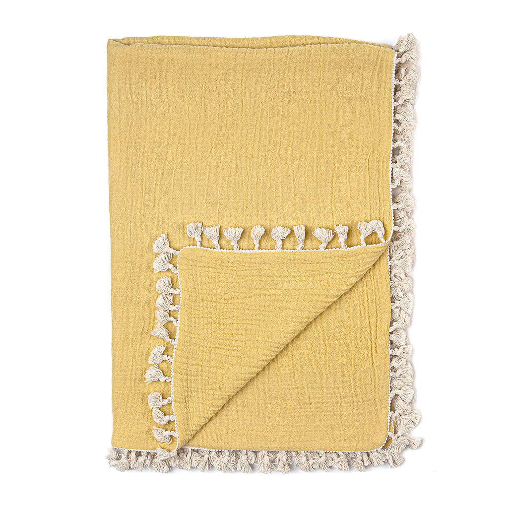 Crane Baby 6 Layer Muslin Blanket  - Ochre