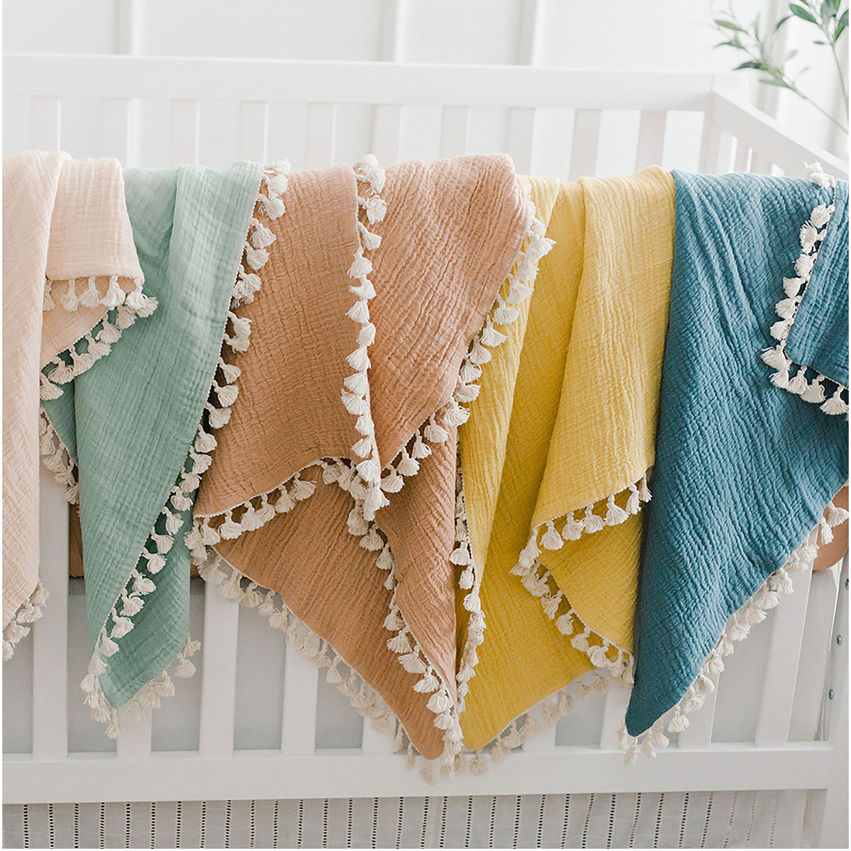 Crane Baby 6 Layer Muslin Blanket - Copper
