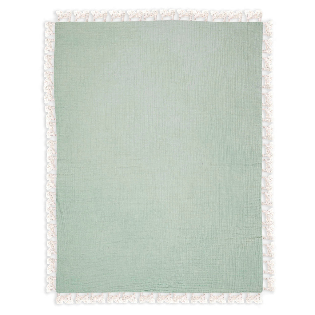 Crane Baby 6 Layer Muslin Blanket - Evergreen