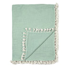 Crane Baby 6 Layer Muslin Blanket - Evergreen