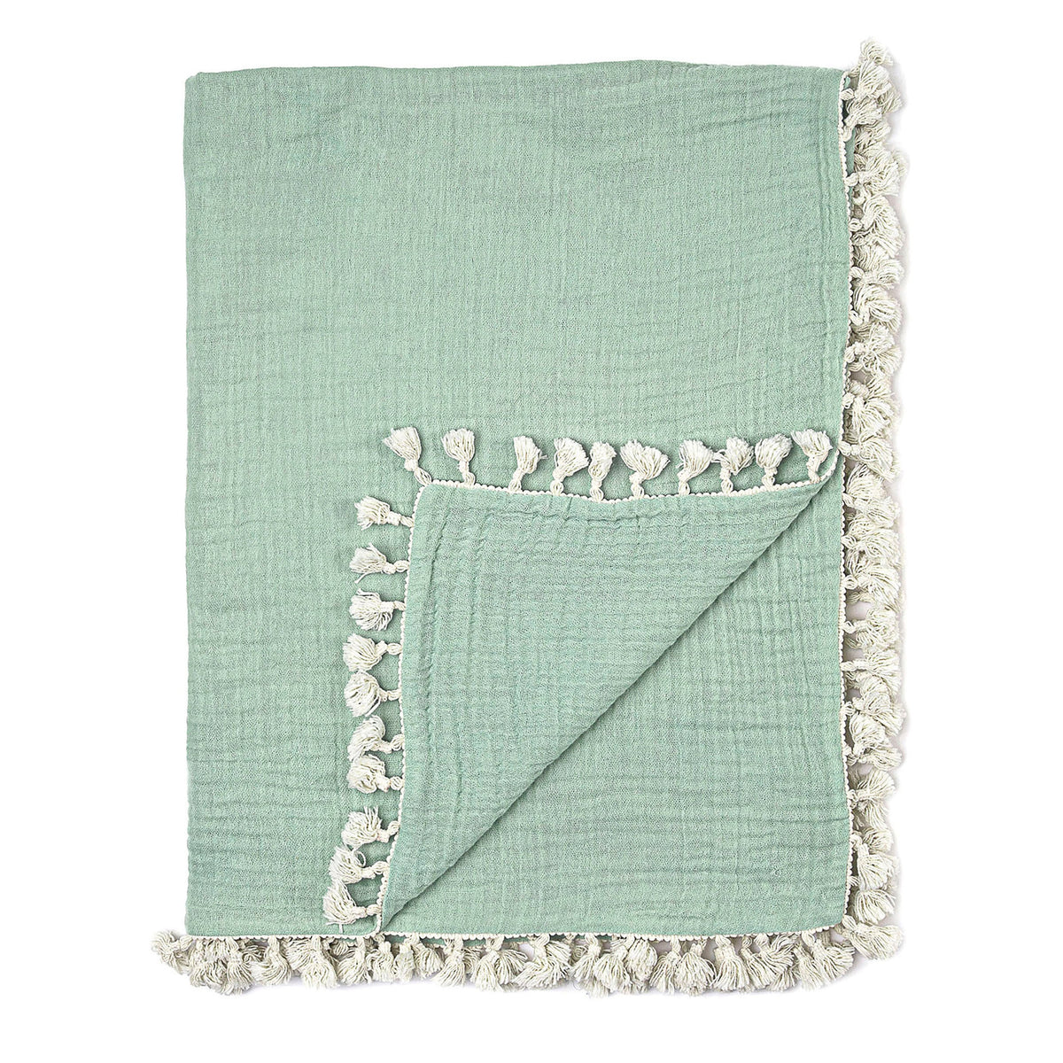 Crane Baby 6 Layer Muslin Blanket - Evergreen