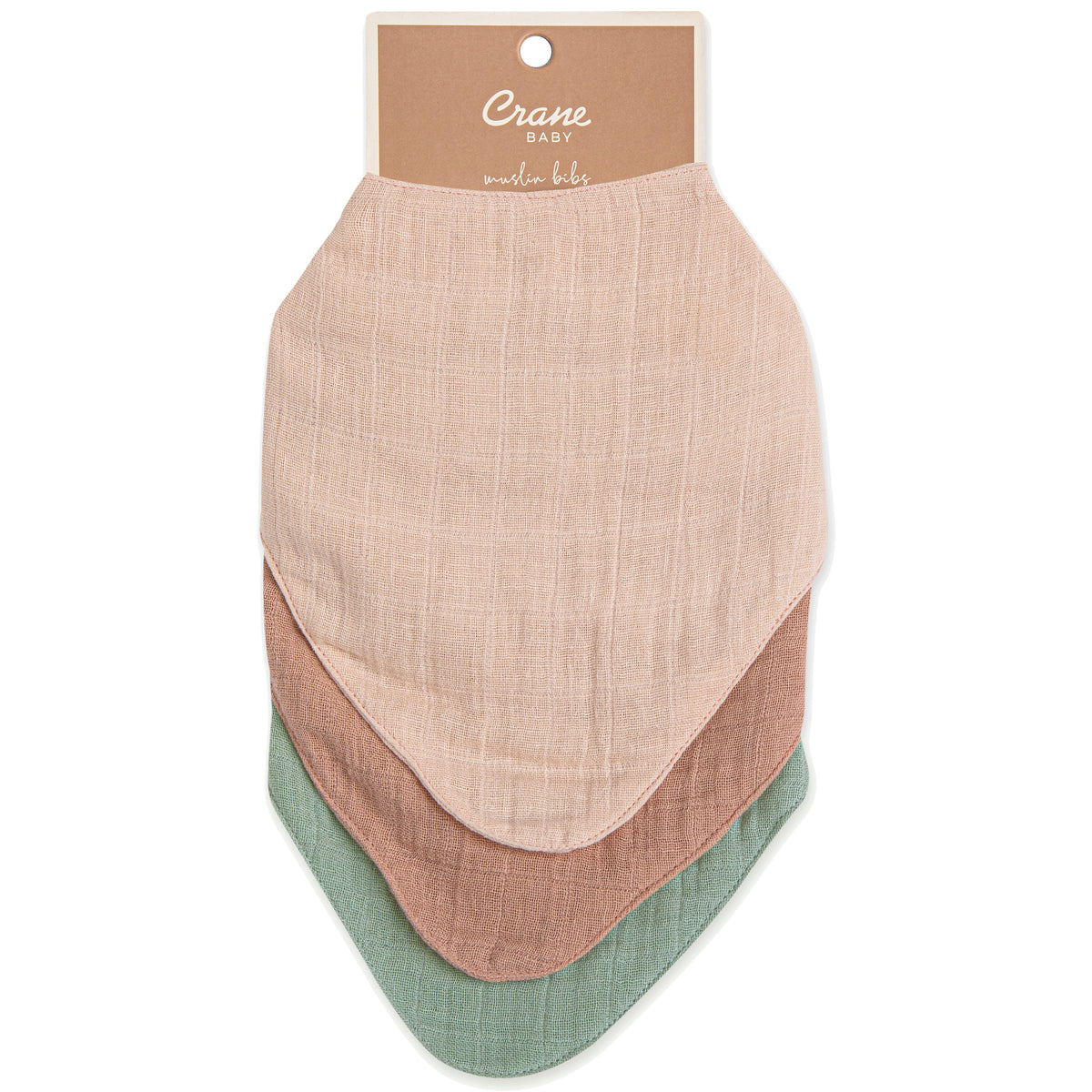 Crane Baby Bandana Bib Set - Rose Pink