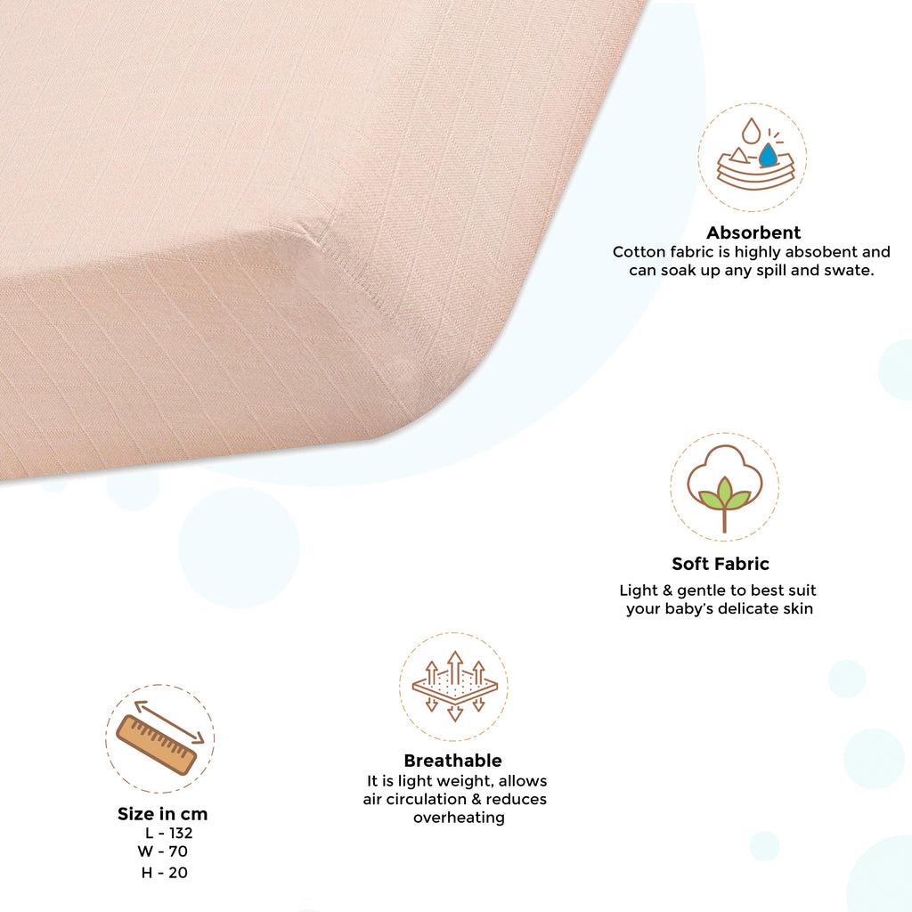 Crane Baby Crib Fitted Sheet - Muslin Desert Rose