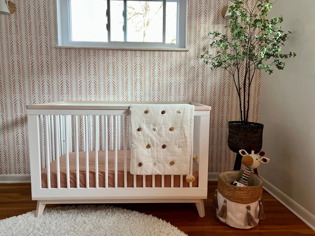 Crane Baby Crib Fitted Sheet - Muslin Copper