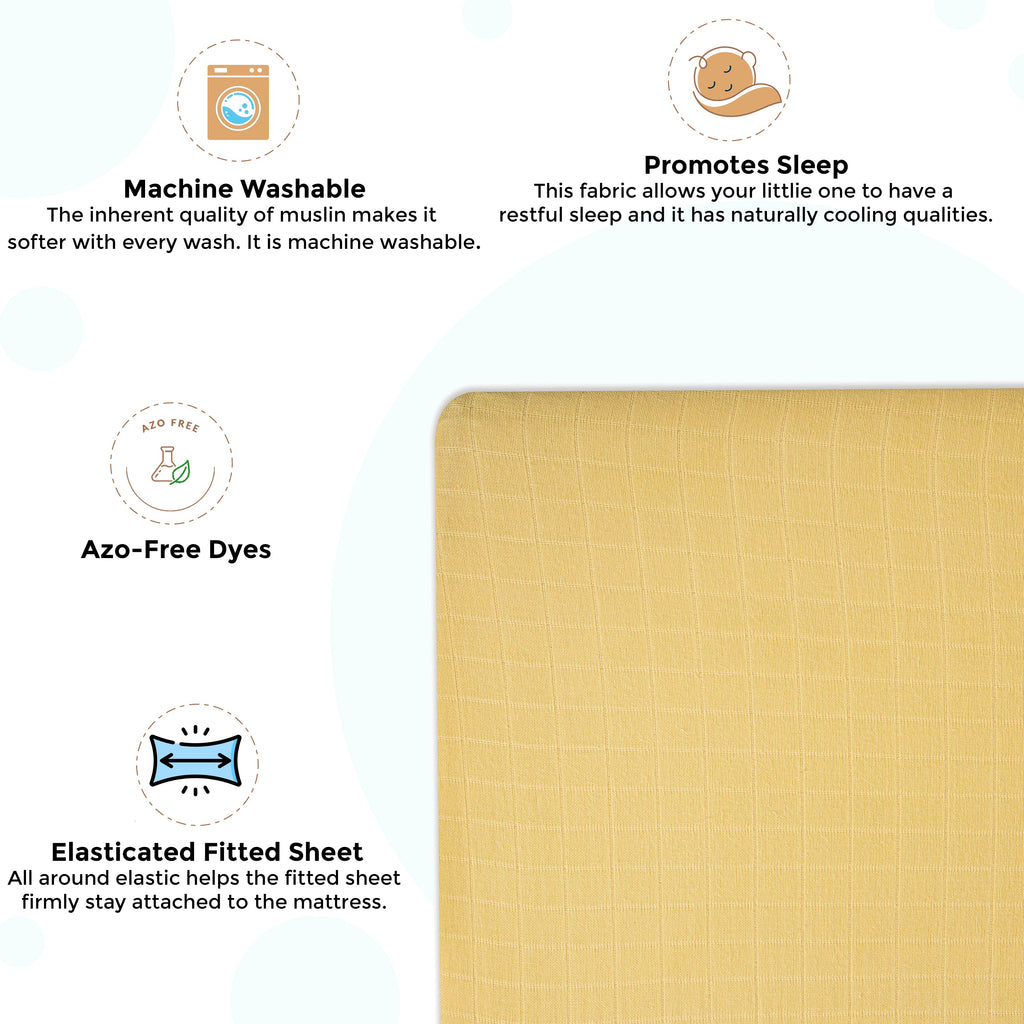 Crane Baby Crib Fitted Sheet - Muslin Ochre
