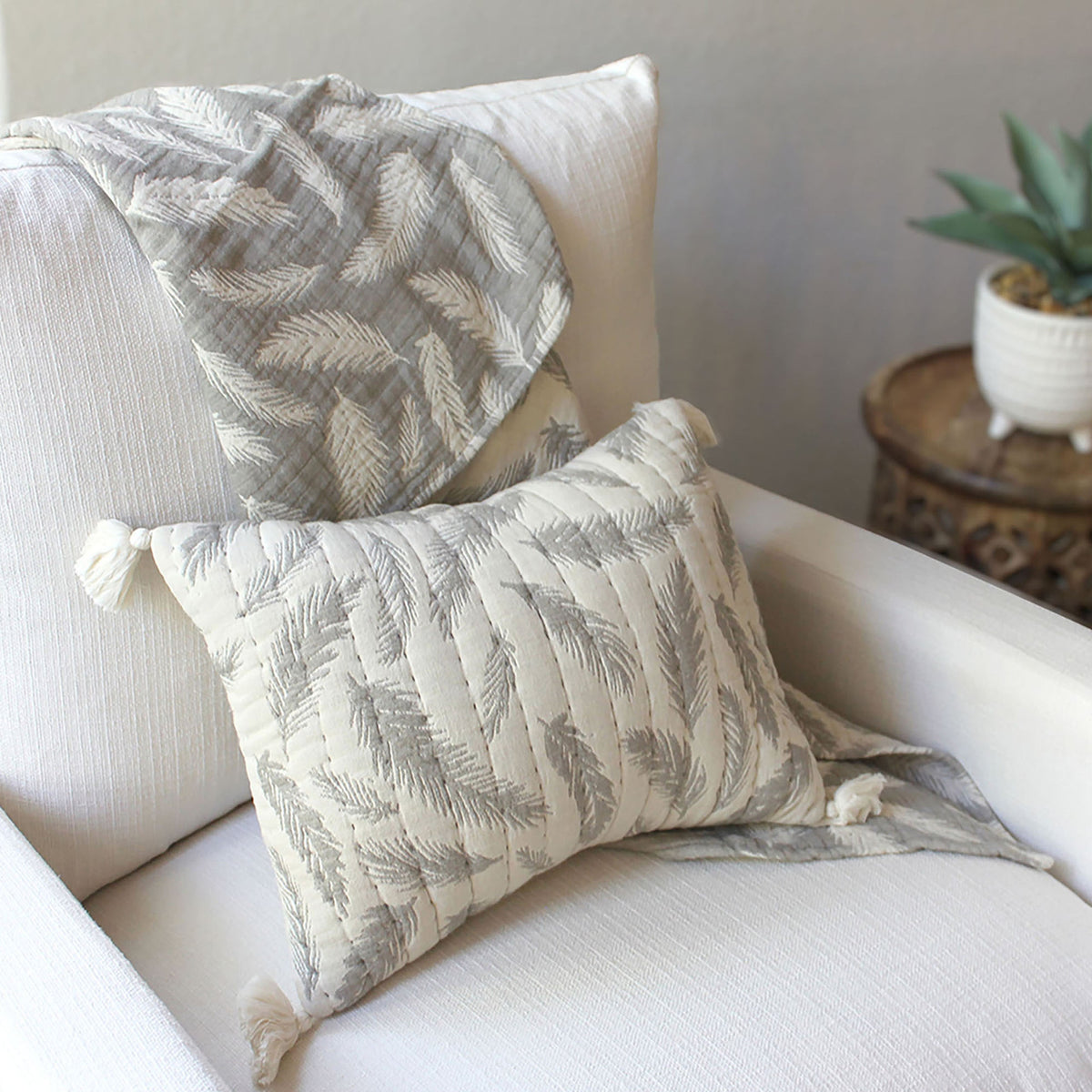 Crane Baby Jacquard Feather Pillow