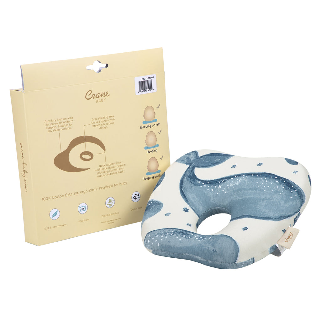 Crane Baby Memory Foam Pillow - Caspian Whale