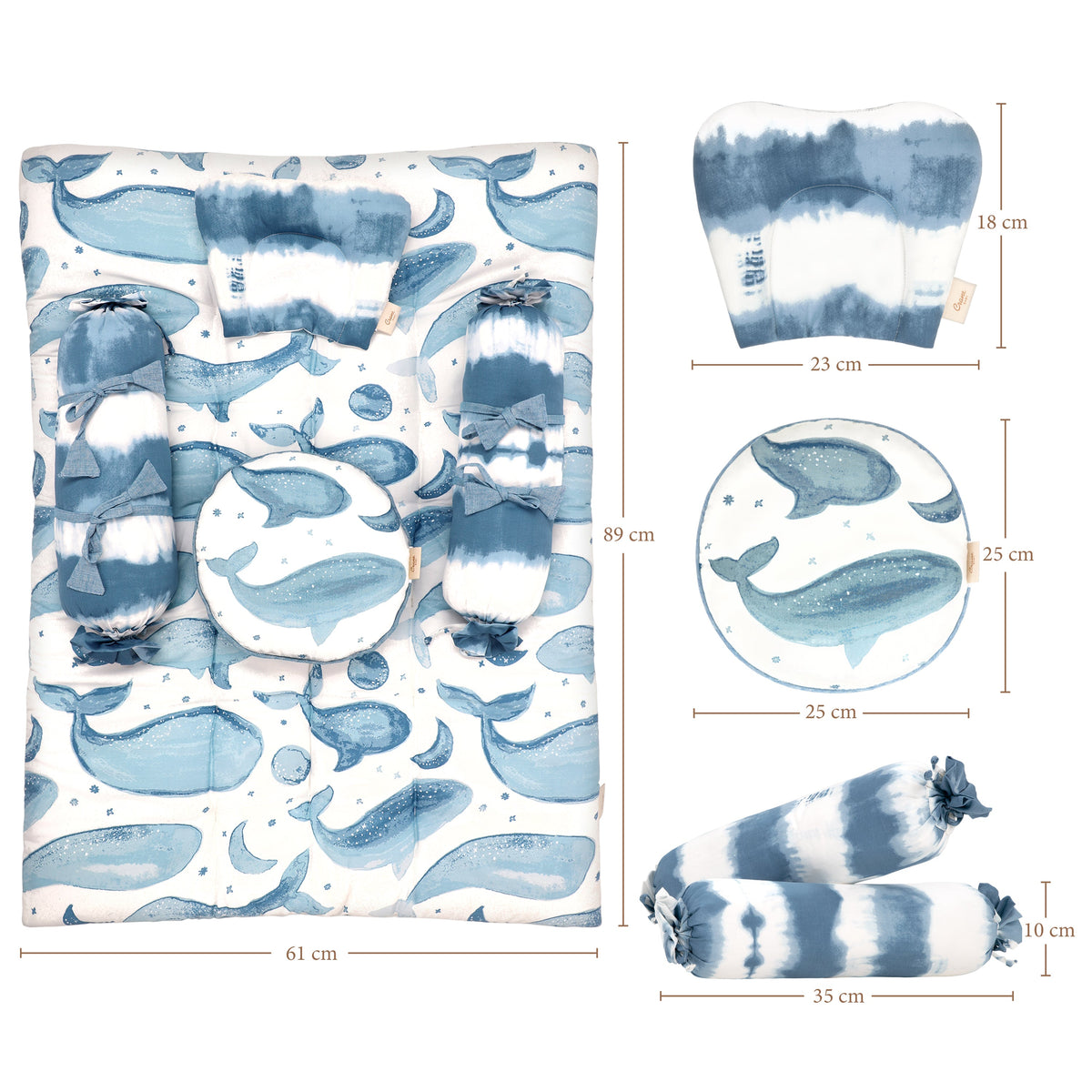 Crane Baby 5-Piece Mattress Set - Caspian Whale