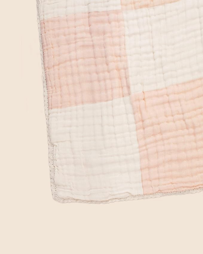 Abracadabra Organic Muslin Patchwork Blanket Pink