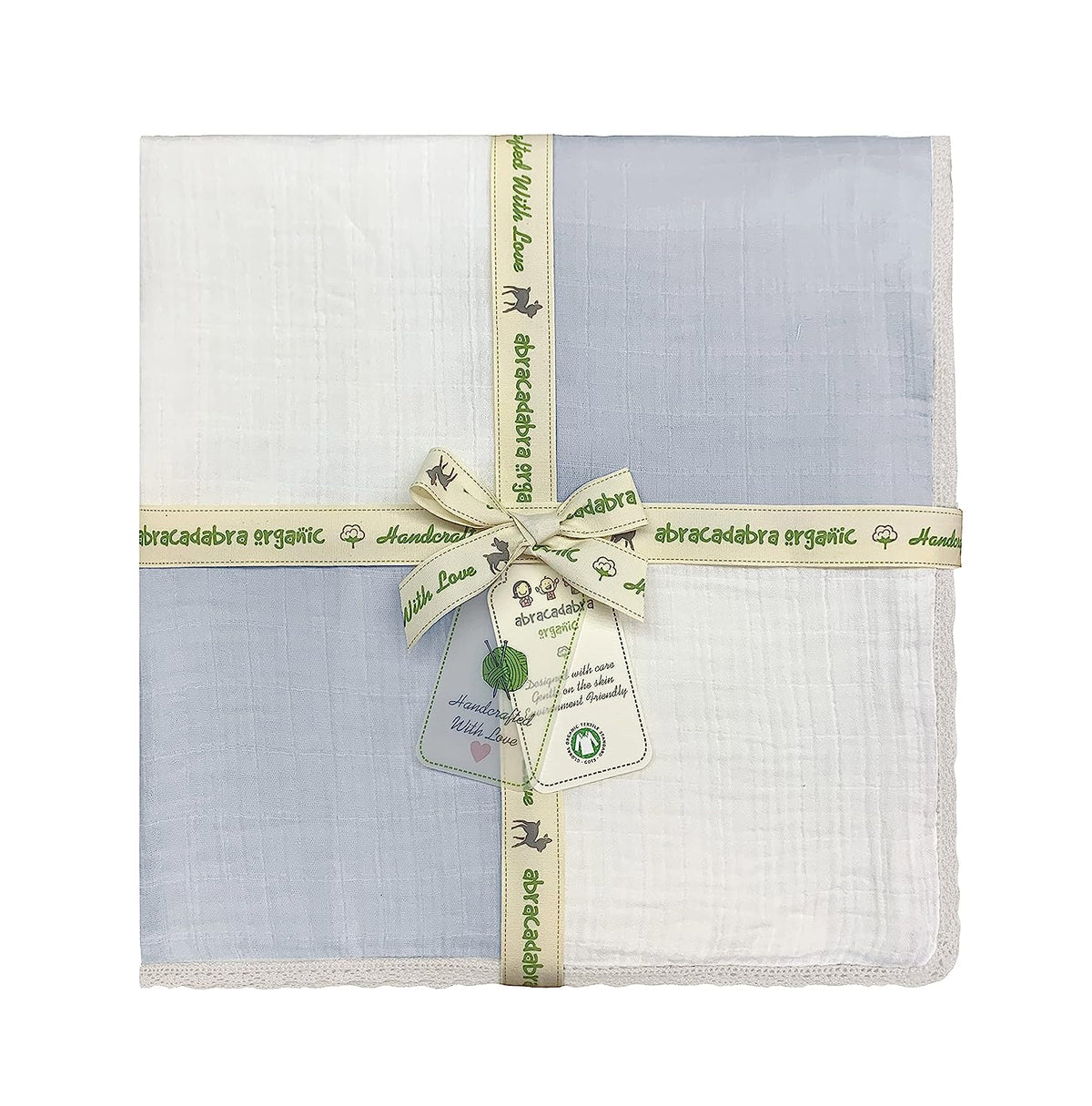 Abracadabra Organic Muslin Patchwork Blanket Blue