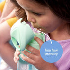 B.Box Straw Drink Bottle Junior 380mL Leakproof & Easy Carry Bottle for Toddlers & Preschoolers - Free-Flowing - Sparemint Green