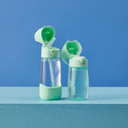 B.Box Straw Drink Bottle Junior 380mL Leakproof & Easy Carry Bottle for Toddlers & Preschoolers - Free-Flowing - Sparemint Green