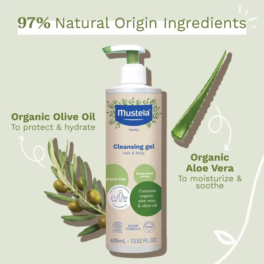 Mustela Organic Cleansing  (400ml)