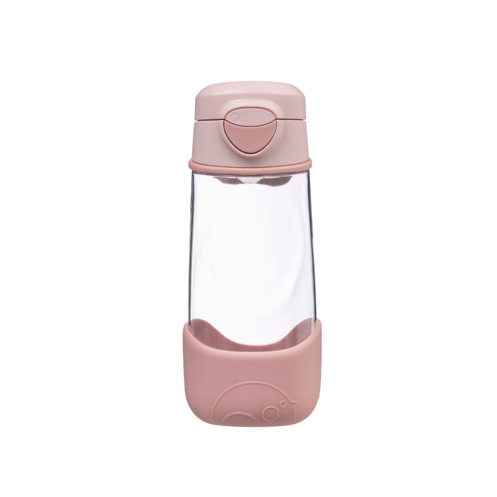 B.Box Flip Top Lid Spout Drink Bottle for kids - Leak Proof & Easy to Carry 450ml - Blush Crush Pink