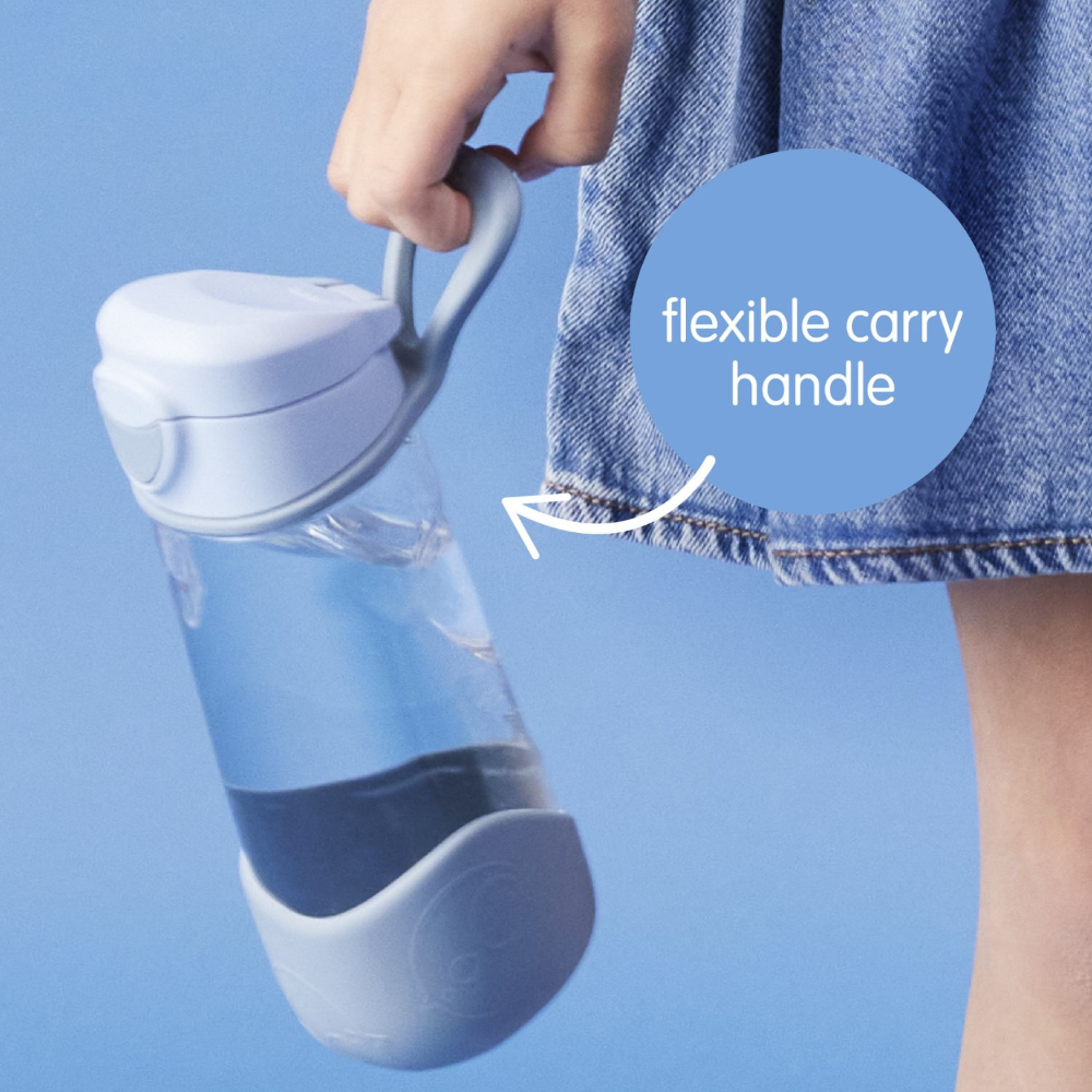 B.Box Flip Top Lid Spout Drink Bottle for kids - Leak Proof & Easy to Carry 450ml - Blush Crush Pink