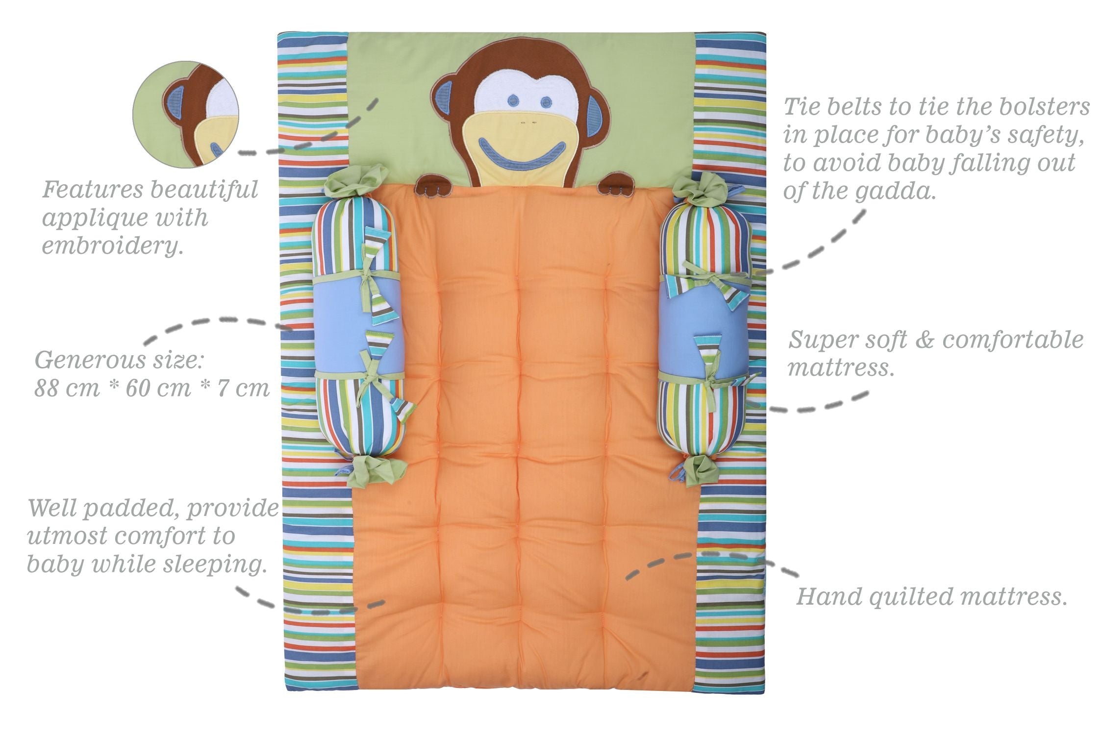 Gadda Set with 2 bolsters - Head & Tail