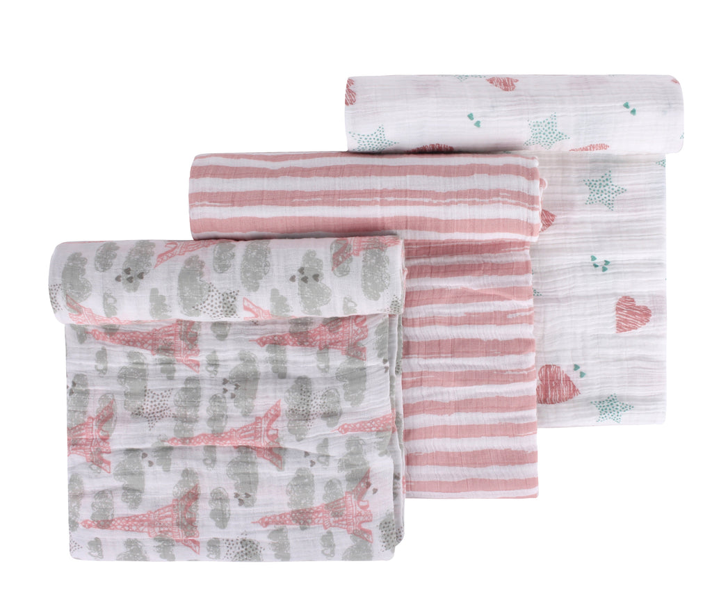 Abracadabra Swaddles (Set of 3) Eiffel Tower