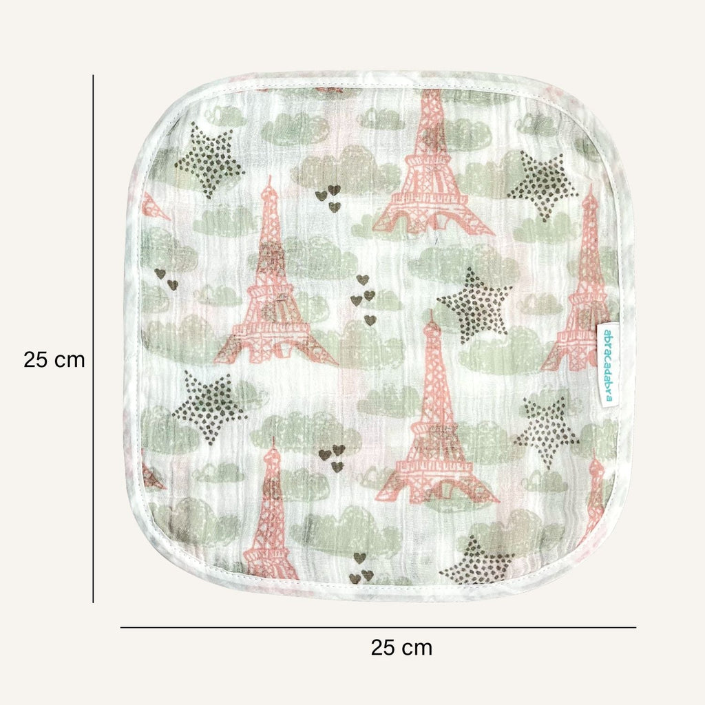 Abracadabra Muslin Wipes (Set of 3) - Eiffel Tower