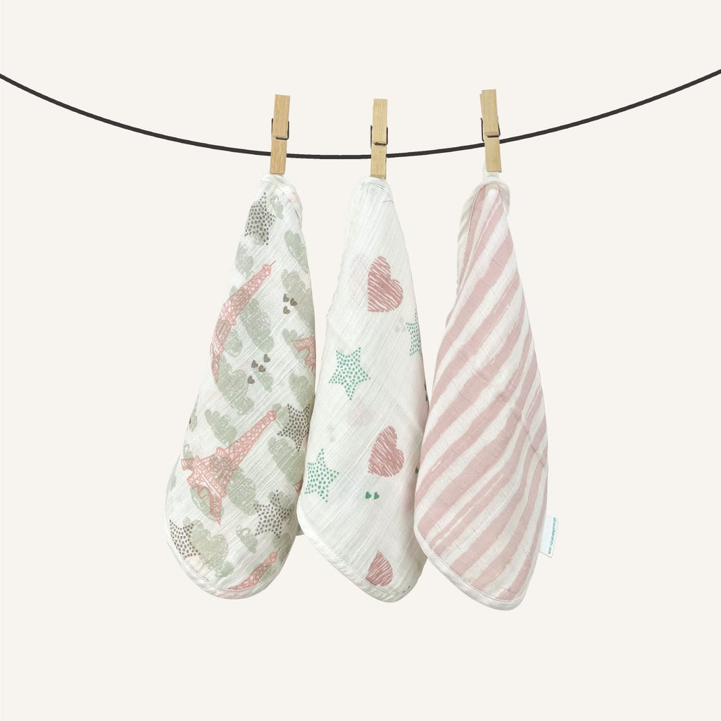 Abracadabra Muslin Wipes (Set of 3) - Eiffel Tower