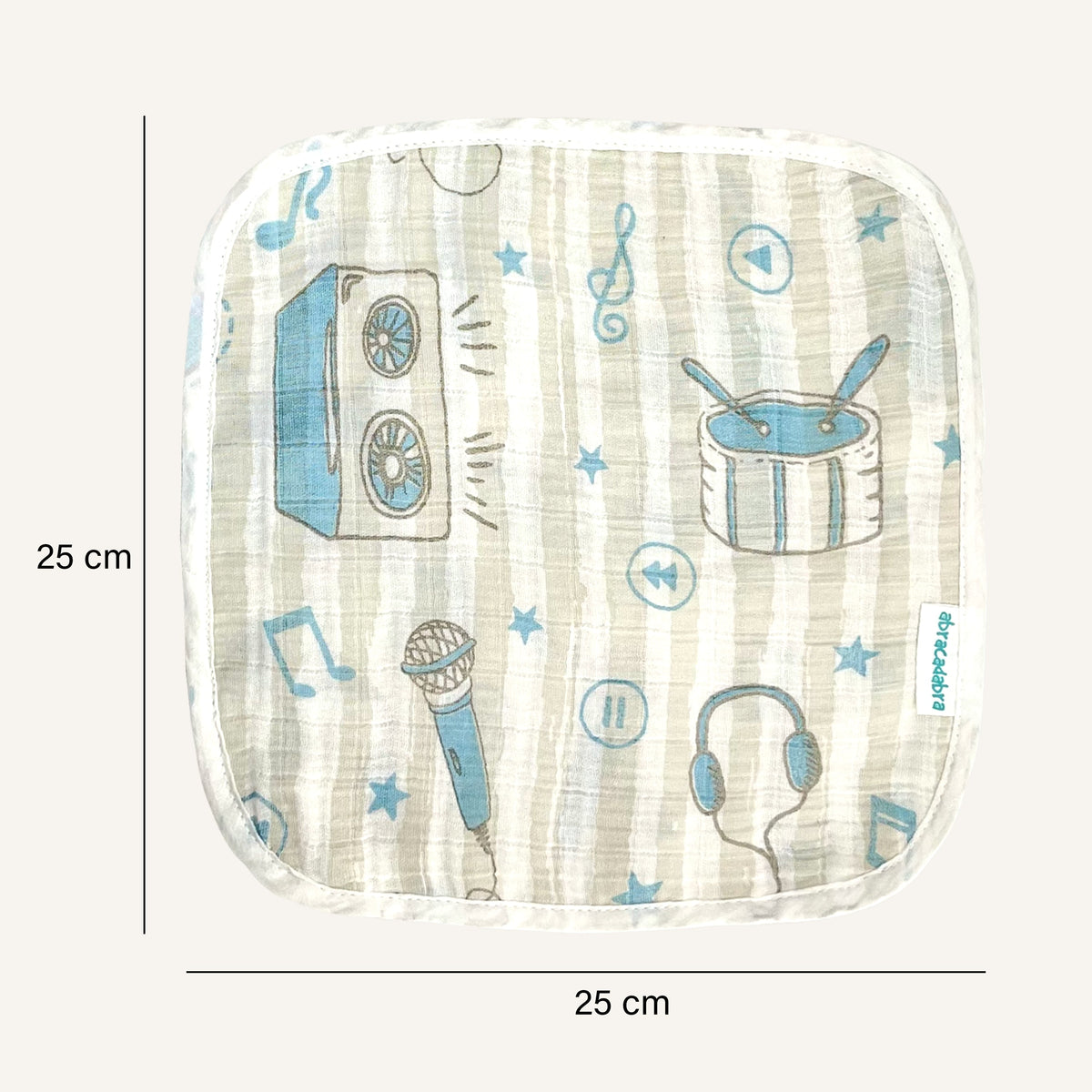 Abracadabra Muslin Wipes (Set of 3) - Rockstar